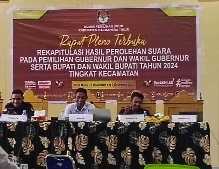 Pleno Rekap Perolehan Suara Pilkada Haltim Dimulai Siang Ini