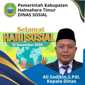 BERITA IKLAN : Kepala Dinas Sosial Kabupatem Halmahera Timur Beserta Jajaran Mengucapkan Selamat Hari Sosial 2024