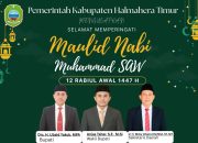 BERITA IKLAN : Pemerintah Kabupaten Halmahera Timur, Mengucapkan Selamat Memperingati Maulid Nabi MUHAMMAD SAW 1447 Hijriyyah