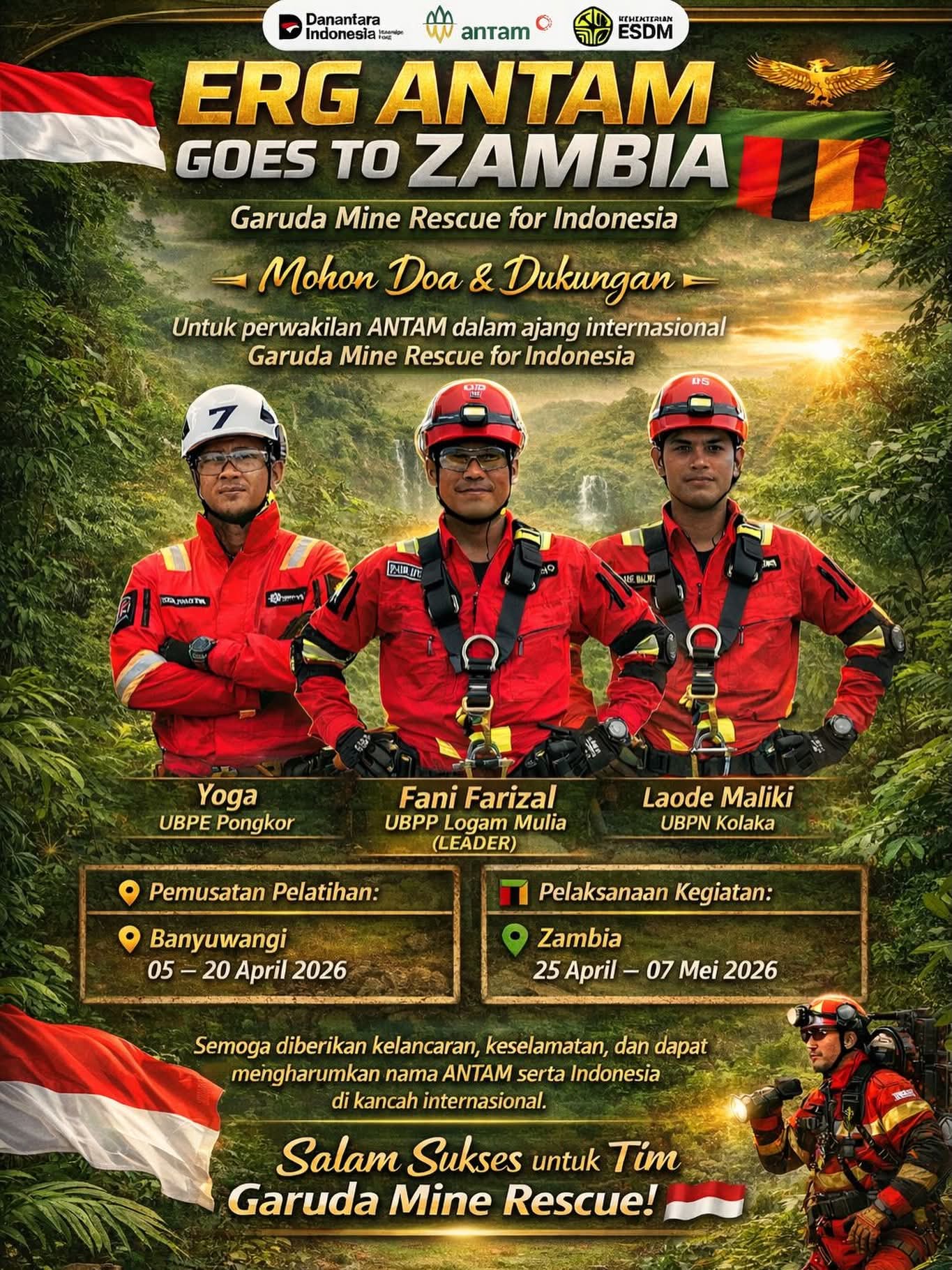 Antam Kirim Tim Bertarung di Ajang GMRT Zambia