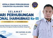 BERITA IKLAN : Kepala Dinas Perhubungan Halmahera Timur Mengucapkan Selamat Hari Perhubungan Nasional Ke – 55  Tahun 2026